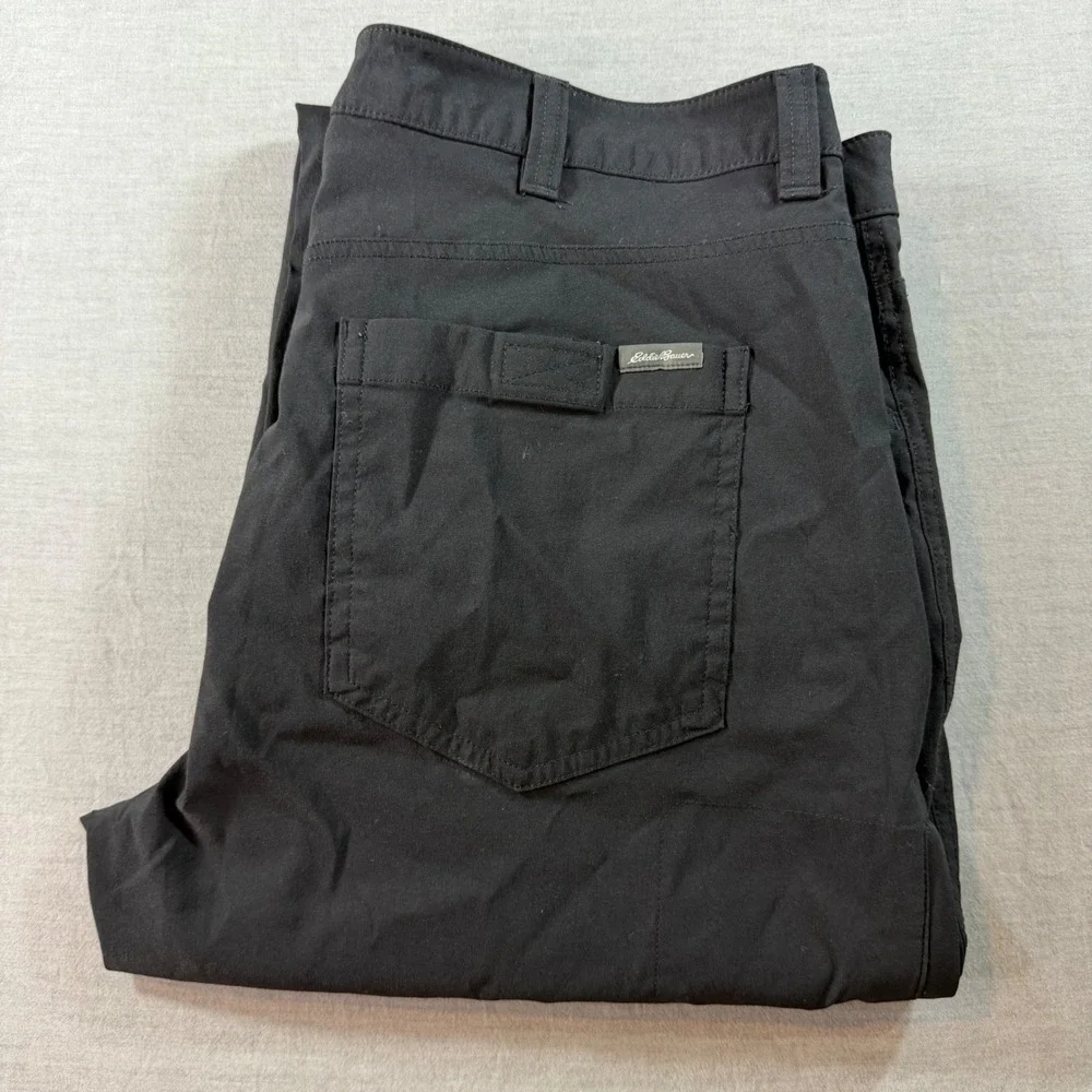 Eddie Bauer Convertible Pants Mens 36x30 Black Excellent Hiking Outdoor Zip Off